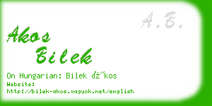 akos bilek business card